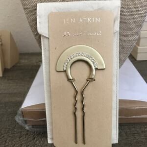 C+ I Jen Atkin Crystal Pave Fan Pin-Gold